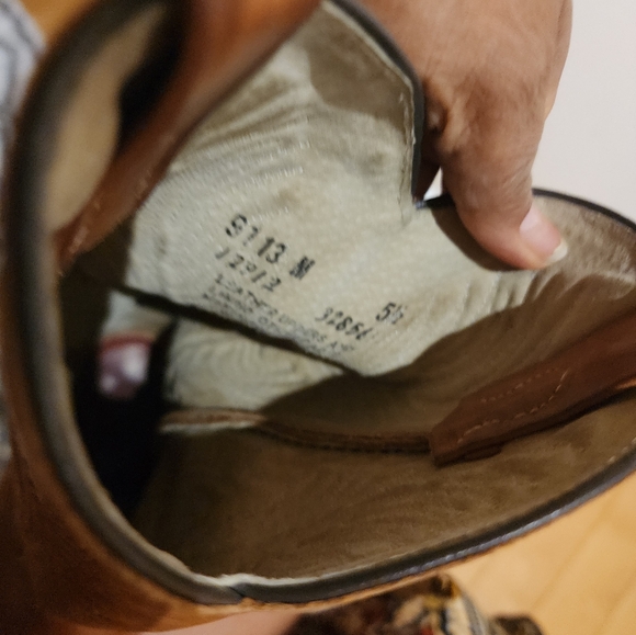 Custom made in USA Boots Cowboy Western Smooth Leather Cognac Brown Size - Picture 9 of 9